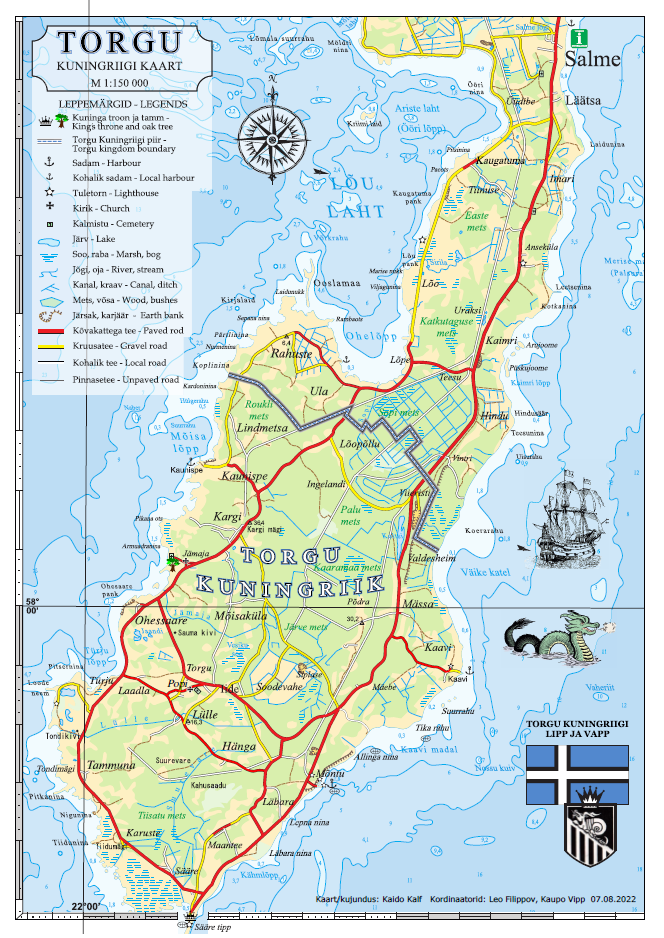 Map of the Sörve Peninsula and the Kingdom of Torgu
