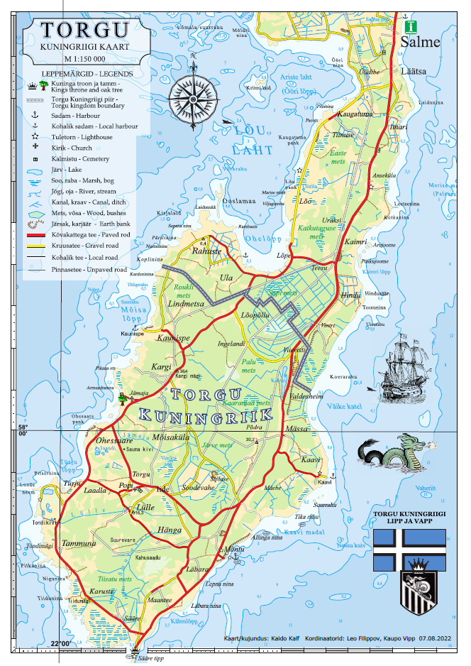 Sērves pussalas un Torgu karalistes karte